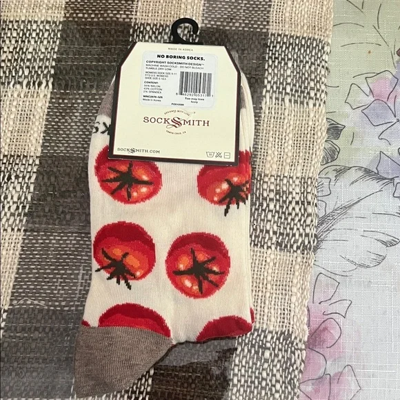 Socksmith Women's Tomato Print Socks - Cream and Tan - Picture 3 of 3